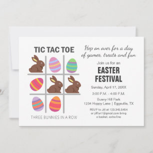 Easter Invitation - fun with games tic tac toe