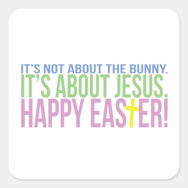 Easter is About Jesus Square Sticker (Front)