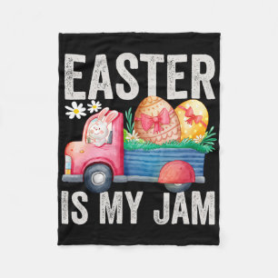 Easter Is My Jam - Kids Monster Truck Bunny Boys T Fleece Blanket