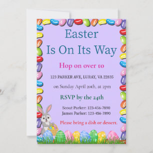 Easter Is On Its Way Jelly Bean Easter Invitation