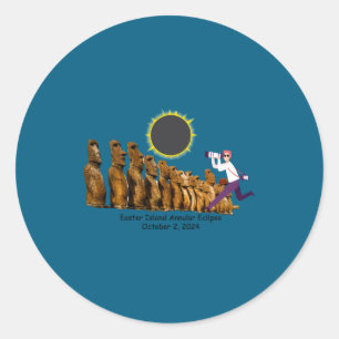 Easter island annular eclipse t shirt classic round sticker