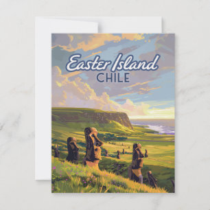 Easter Island Chile Moai Rapa Nui Polynesia Card