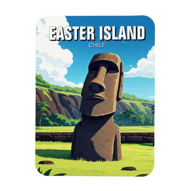 Easter Island Chile Moai Travel Magnet (Vertical)