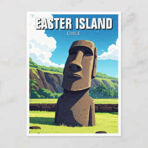 Easter Island Chile Moai Travel Postcard