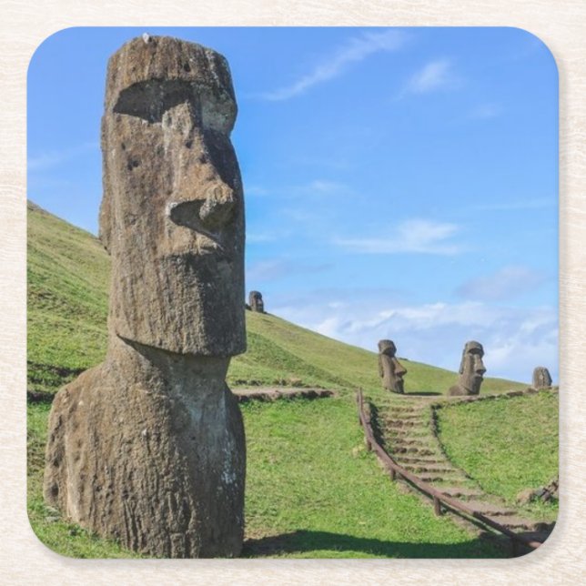Easter Island, Chile Square Paper Coaster (Front)