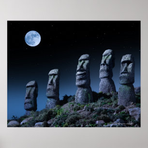 Easter Island Heads Poster