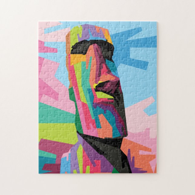 Easter Island in England Colourful Pop Art Jigsaw Puzzle (Vertical)