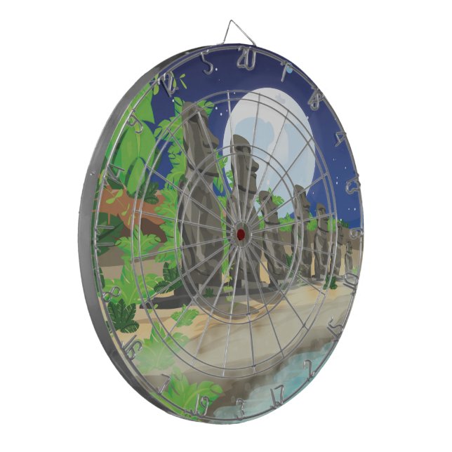 Easter Island Moai Dartboard (Front Left)