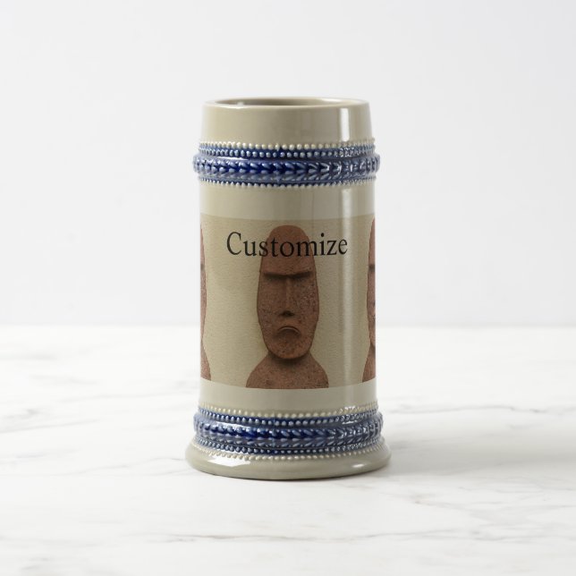 Easter Island Moai Head Thunder_Cove  Beer Stein (Center)