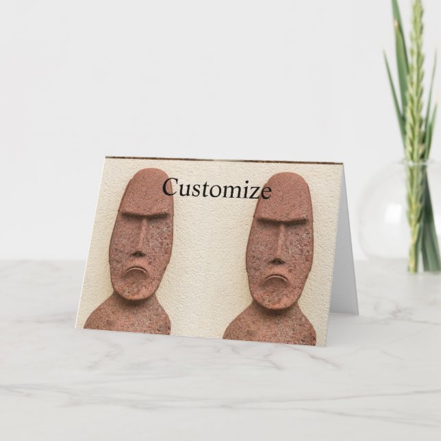 Easter Island Moai Head Thunder_Cove Card (Front)