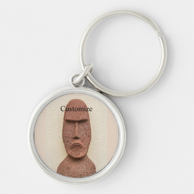 Easter Island Moai Head Thunder_Cove  Keychain (Front)