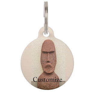 Easter Island Moai Head Thunder_Cove Pet Tag