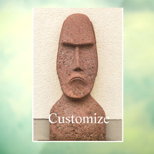 Easter Island Moai Head Thunder_Cove Window Cling