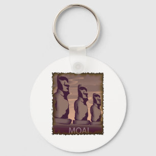 Easter Island Moai Keychain