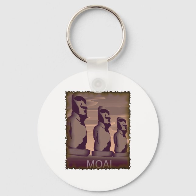Easter Island Moai Keychain (Front)