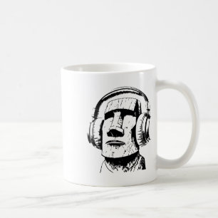 Easter Island Moai With Headphones, Isla De Pascua Coffee Mug