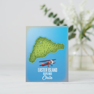 Easter Island Rapa Nuii map Postcard
