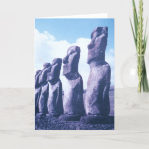 Easter Island Statues Holiday Card