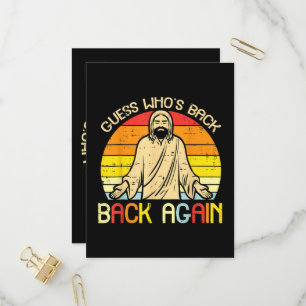 Easter Jesus Guess Whos Back Religious Christian Invitation Postcard