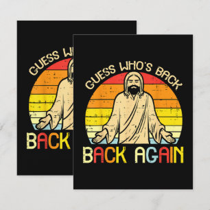 Easter Jesus Guess Whos Back Religious Christian Thank You Card