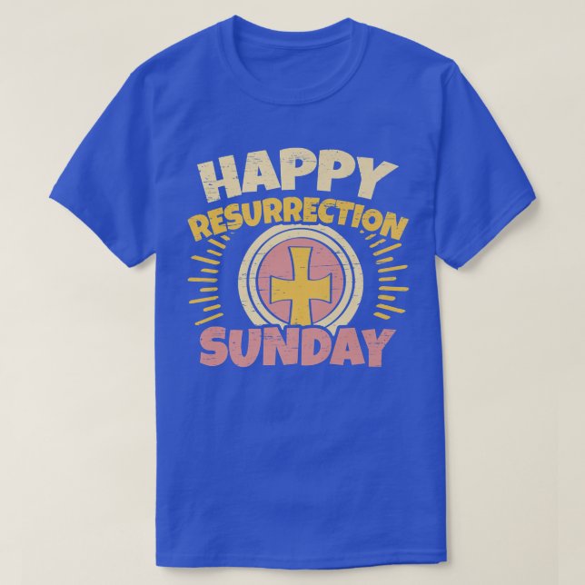 Easter Jesus Happy Resurrection Sunday Egg Rabbit  T-Shirt (Design Front)