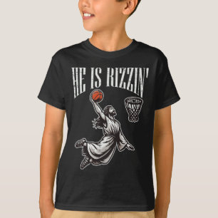 Easter Jesus He Is Rizzen Risen Christian Boys Kid T-Shirt