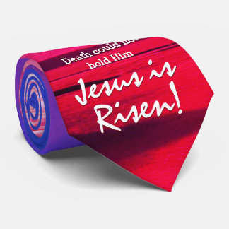 Easter JESUS IS RISEN Christian Monogram Tie