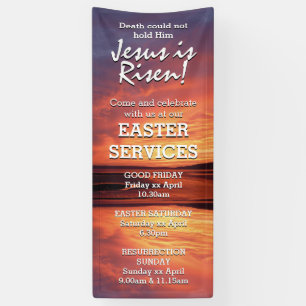 EASTER Jesus is Risen CHURCH SERVICES Customized Banner
