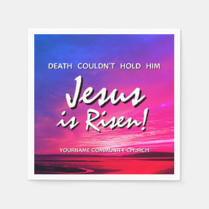 Easter JESUS IS RISEN Customizable Christian Napkin