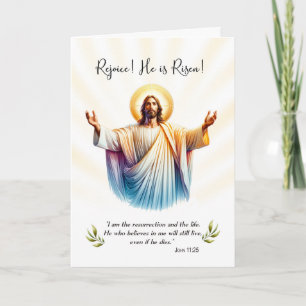 Easter Jesus is Risen Rejoice Card