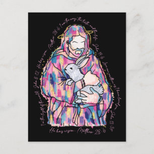Easter Jesus no bunny loves me like Christian lamb Holiday Postcard
