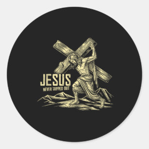Easter Jesus S Never Tapped Out Resurrection Sunda Classic Round Sticker
