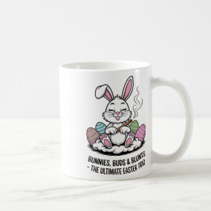 Easter Joke Humourous Bunnies Buds Blunts Trio  Coffee Mug