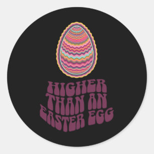 Easter Joke Retro Psychedelic Egg Hunt Art Funny  Classic Round Sticker
