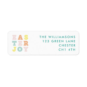 Easter Joy Modern Pastels Return Address