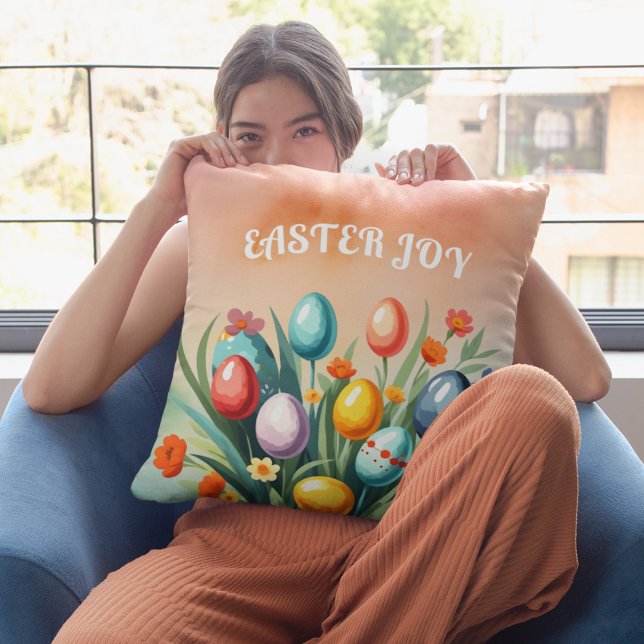 Easter Joy, Spring Throw Pillow (Creator Uploaded)