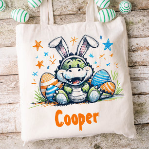 Easter Kids Name Boys Bunny Crocodile Tote Bag