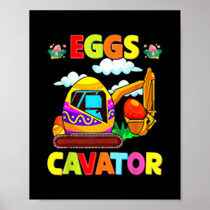 Easter Kids Toddlers Egg Hunt Funny Eggs Cavator  Poster