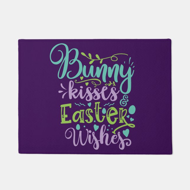 Easter kisses wishes  doormat (Front)