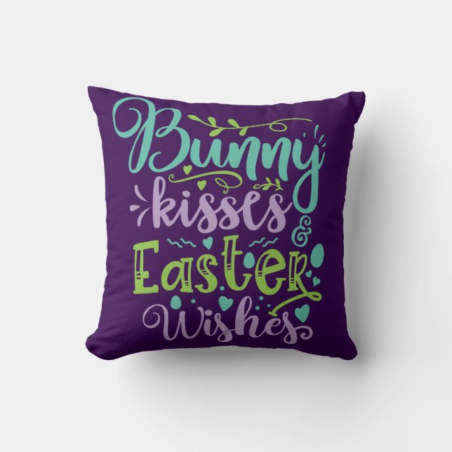 Easter kisses wishes  throw pillow (Front)