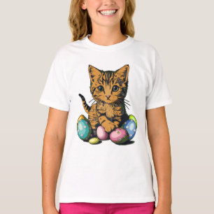 Easter Kitten Calico or Tabby Orange Kitty T-Shirt