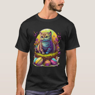 Easter Kitty Cat with Eggs Cute animal themed Wome T-Shirt