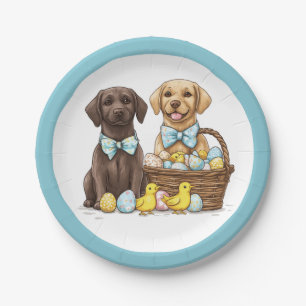 Easter Labrador Retriever Dogs Paper Plate