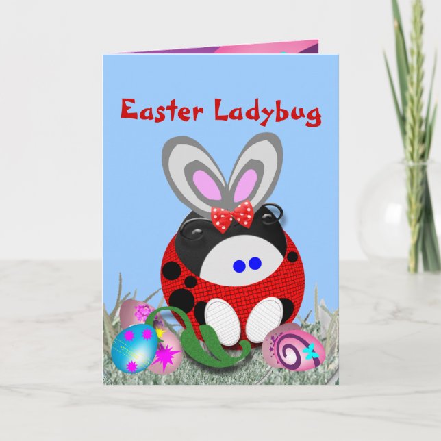 Easter Ladybug Holiday Card (Front)