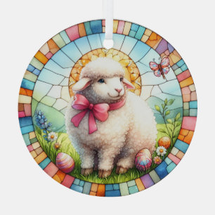 Easter Lamb In Stained Glass Ornament
