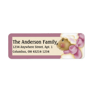 Easter Lamb Sheep Pink Colour address labels
