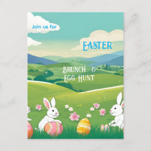 Easter landscape - Brunch&Egg hunt Holiday Postcard