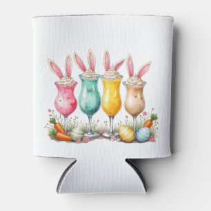 Easter Latte Glasses of Latte with Bunny Ears Can Cooler