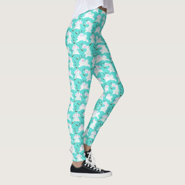 EASTER Leggings Bunny Egg Yoga Pants Women's Girls (Right)