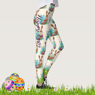 EASTER Leggings Bunny Egg Yoga Pants Women's Girls